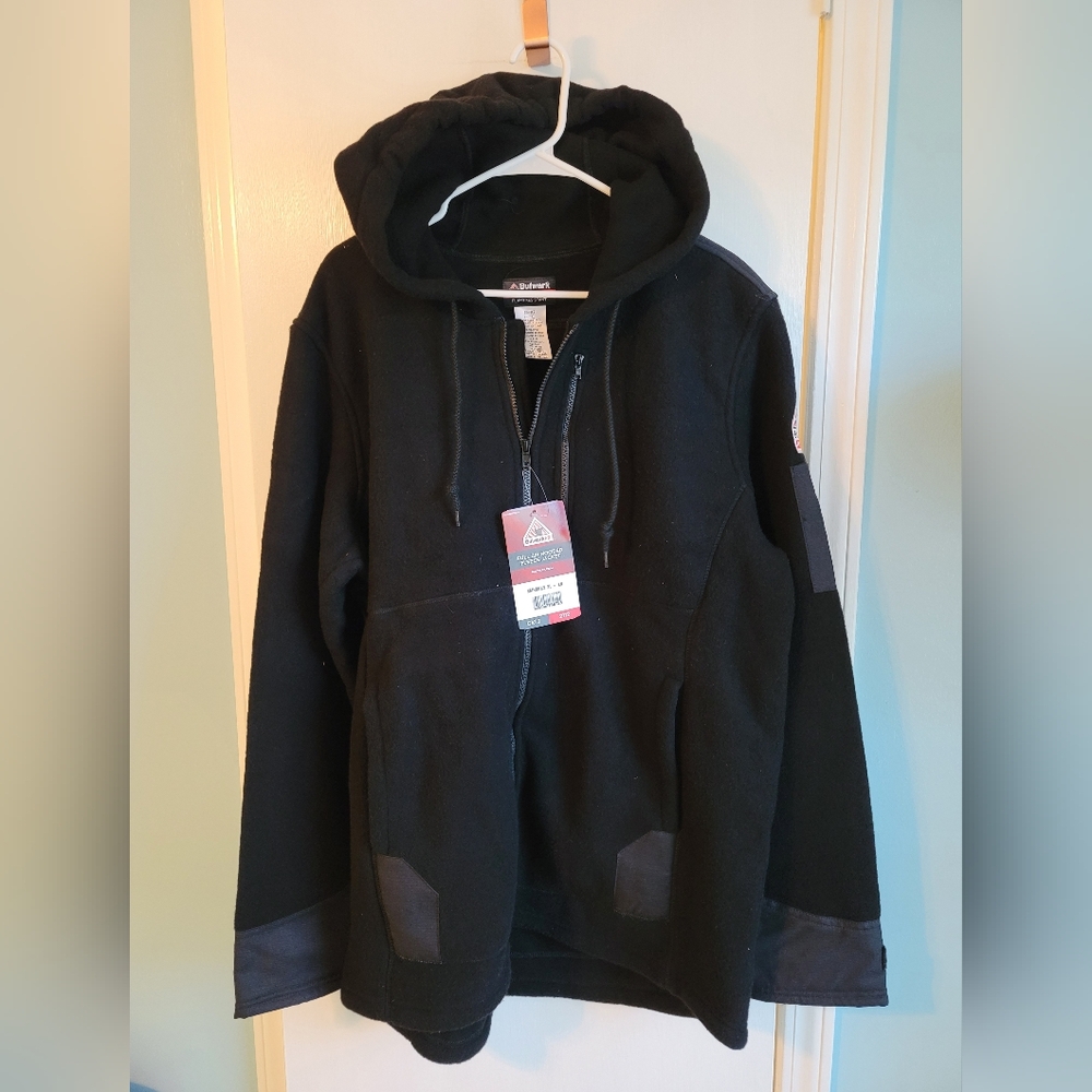 Bulwark Men's Front Zip Modacrylic Blend Fleece Hoodie Jacket